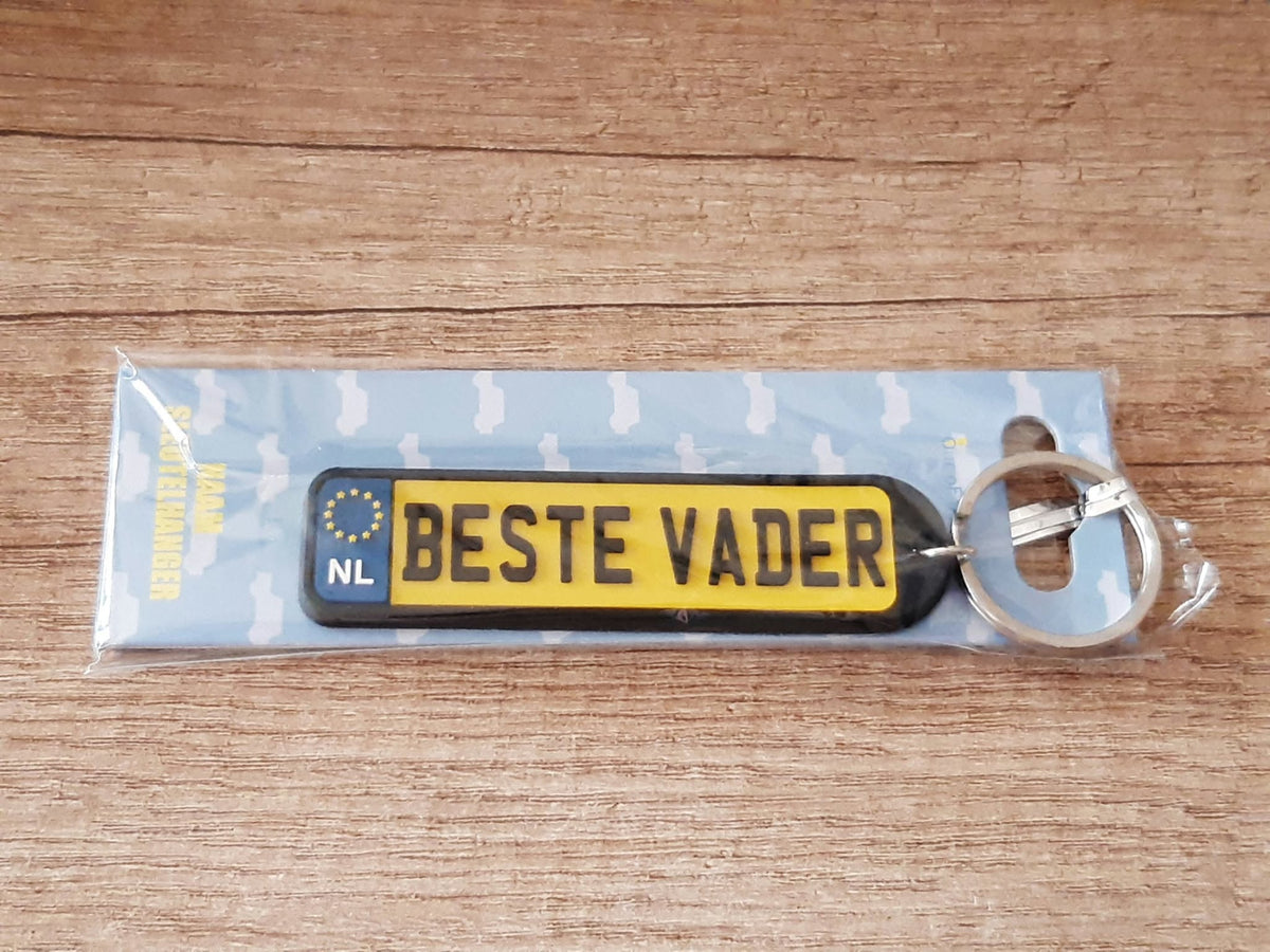 Sleutelhanger kenteken afgeronde hoeken: Beste vader