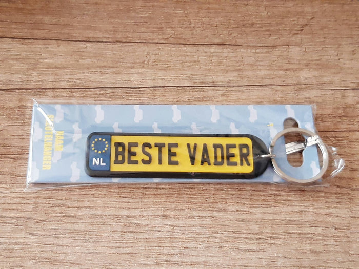 Sleutelhanger kenteken afgeronde hoeken: Beste vader