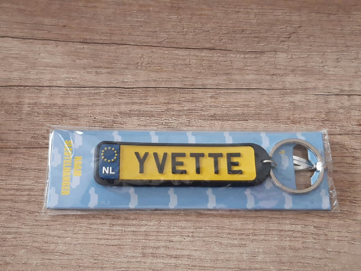 Sleutelhanger kenteken afgeronde hoeken: Yvette