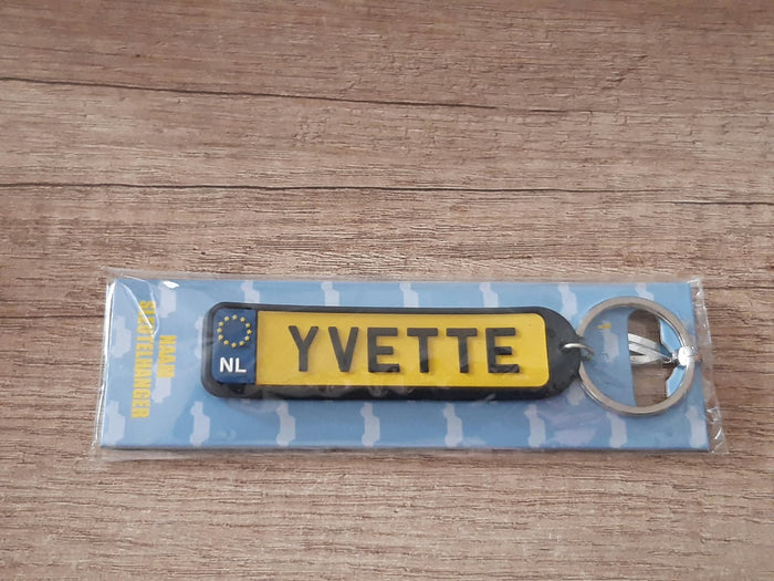 Sleutelhanger kenteken afgeronde hoeken: Yvette