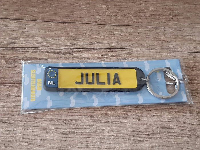 Sleutelhanger kenteken afgeronde hoeken: Julia