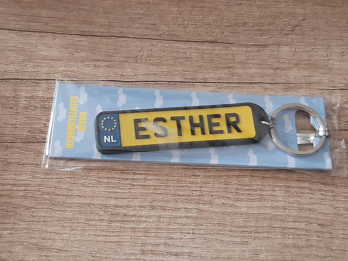 Sleutelhanger kenteken afgeronde hoeken: Esther