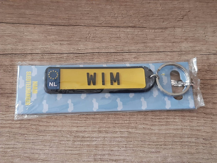 Sleutelhanger kenteken afgeronde hoeken: Wim
