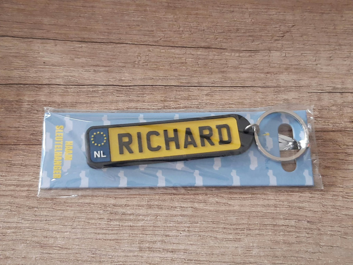 Sleutelhanger kenteken afgeronde hoeken: Richard