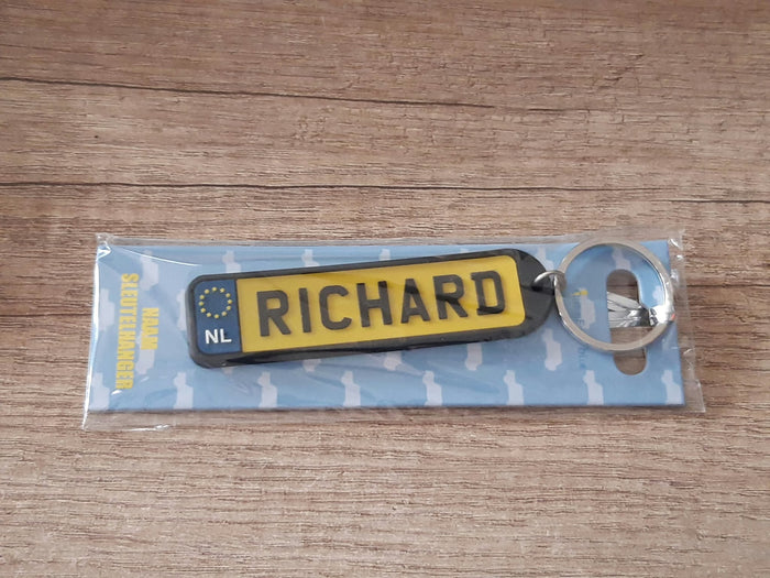 Sleutelhanger kenteken afgeronde hoeken: Richard