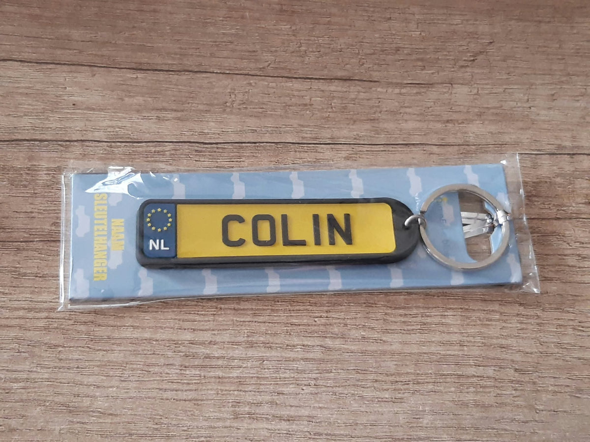 Sleutelhanger kenteken afgeronde hoeken: Colin