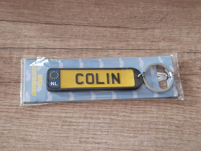 Sleutelhanger kenteken afgeronde hoeken: Colin