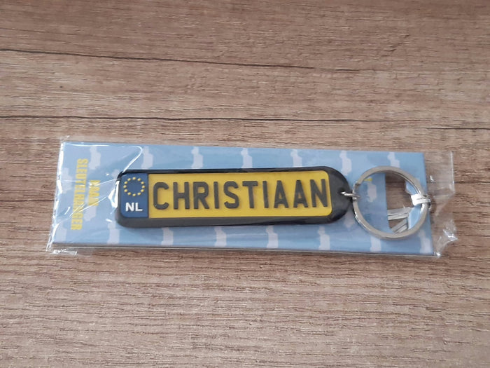 Sleutelhanger kenteken afgeronde hoeken: Christiaan