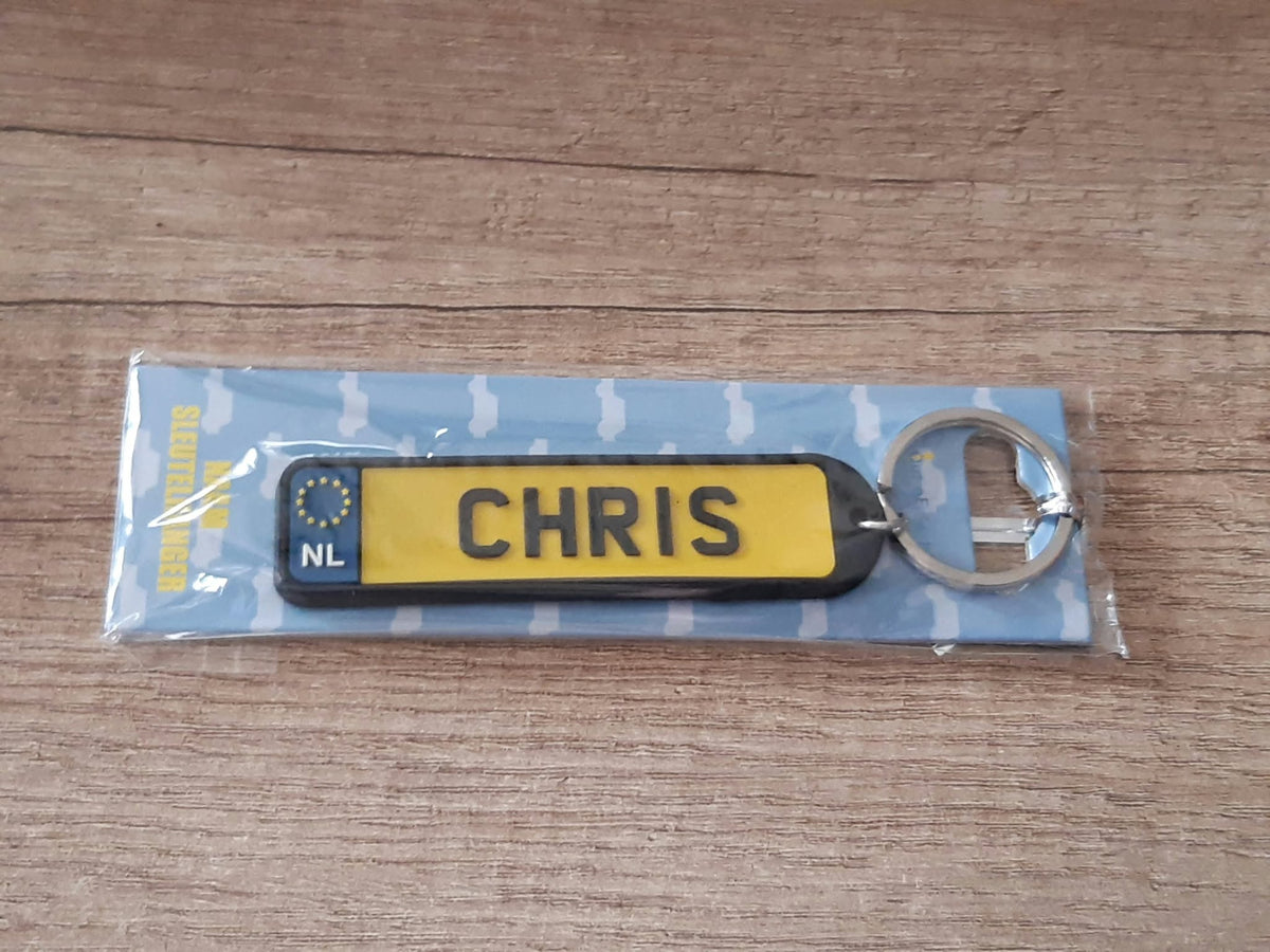 Sleutelhanger kenteken afgeronde hoeken: Chris