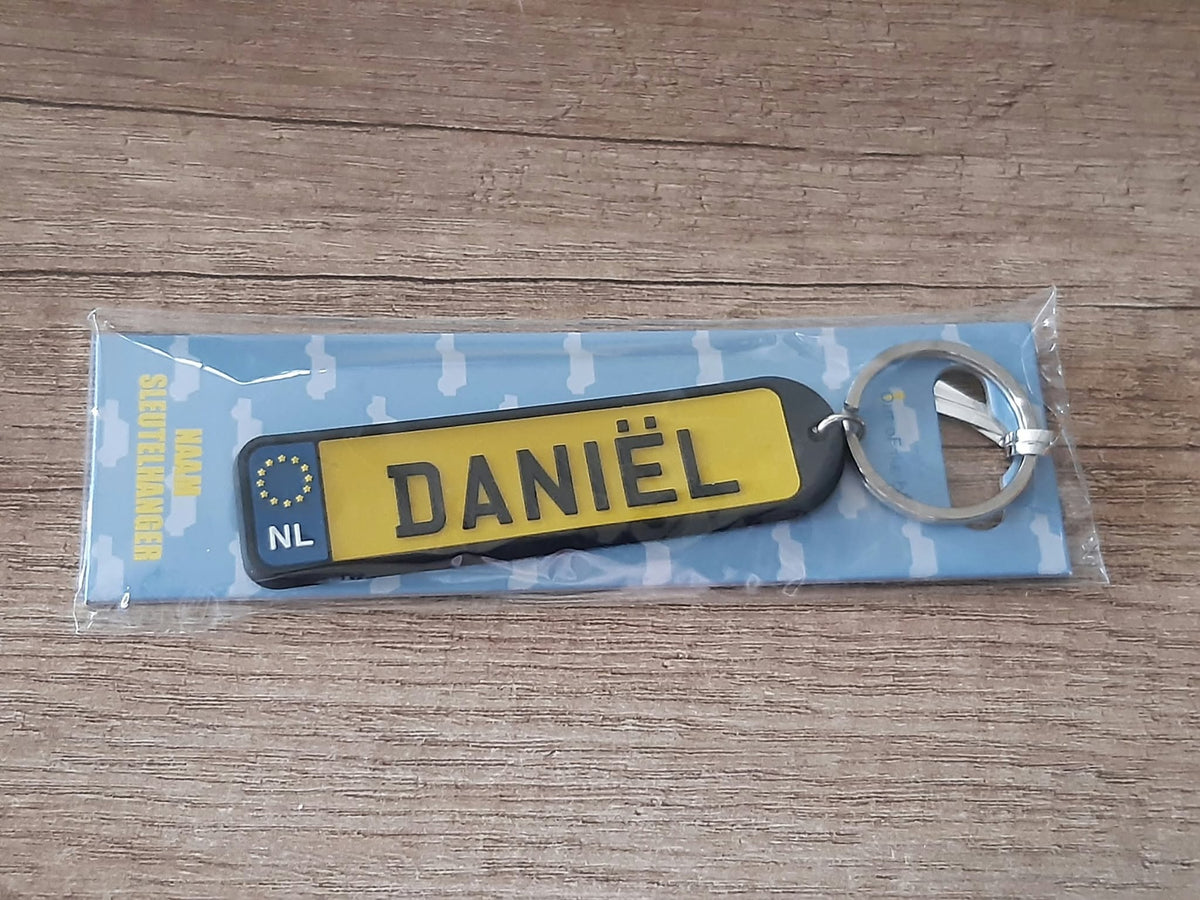 Sleutelhanger kenteken afgeronde hoeken: Daniel