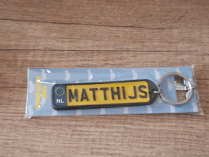 Sleutelhanger kenteken afgeronde hoeken: Matthijs