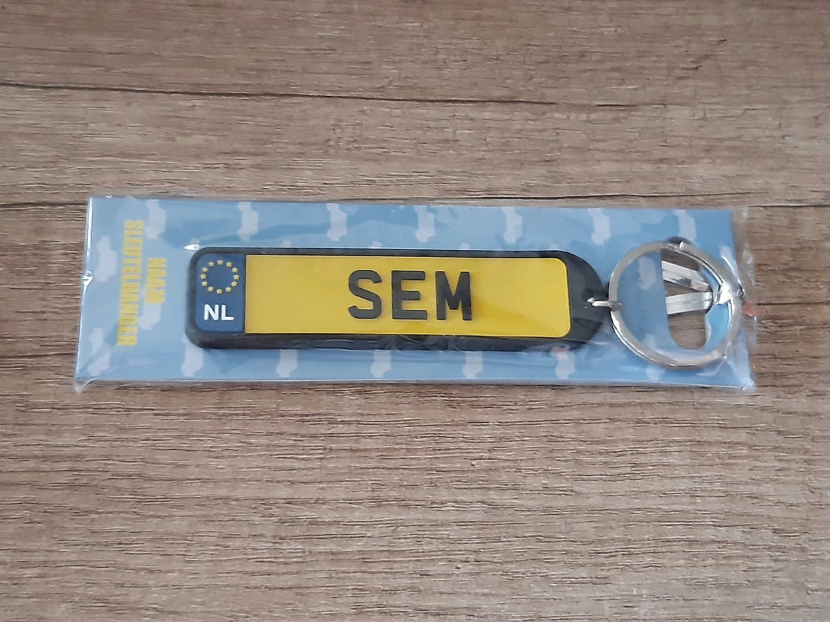Sleutelhanger kenteken afgeronde hoeken: Sem