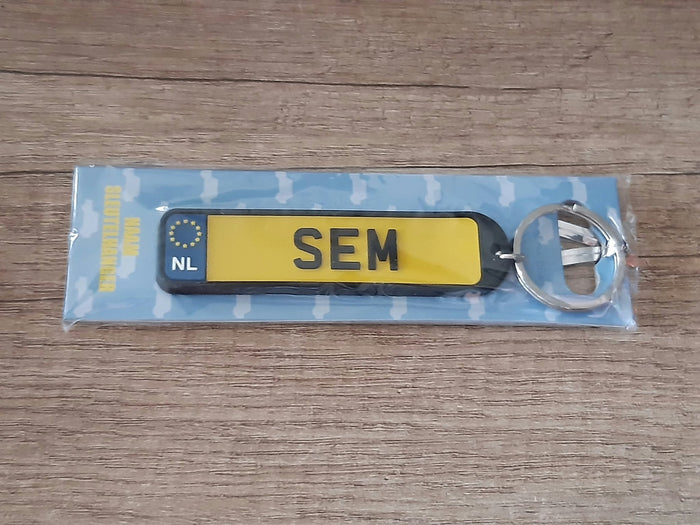 Sleutelhanger kenteken afgeronde hoeken: Sem