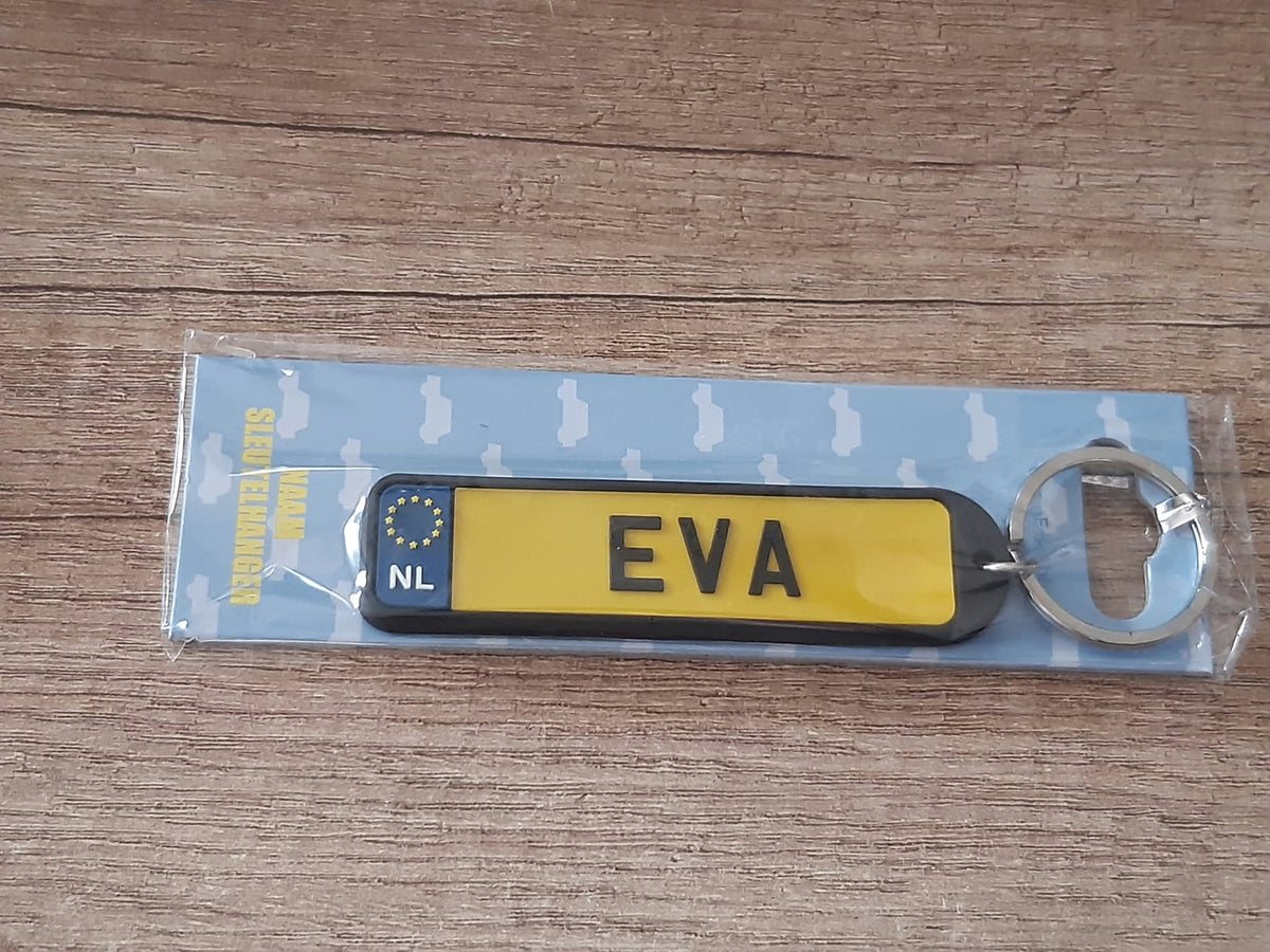 Sleutelhanger kenteken afgeronde hoeken: Eva