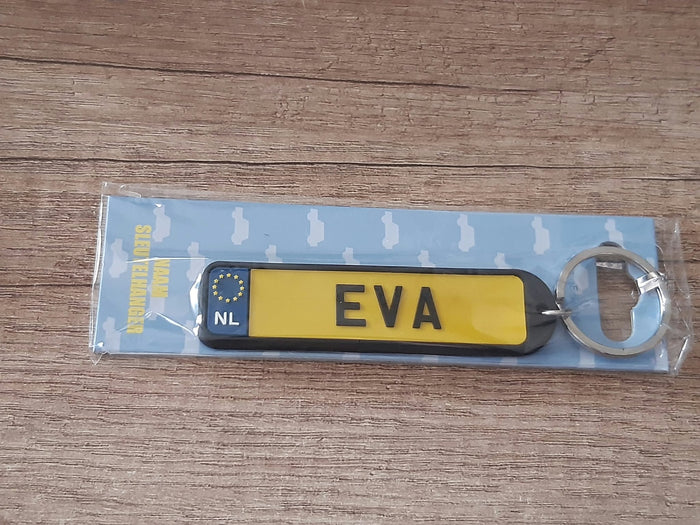 Sleutelhanger kenteken afgeronde hoeken: Eva