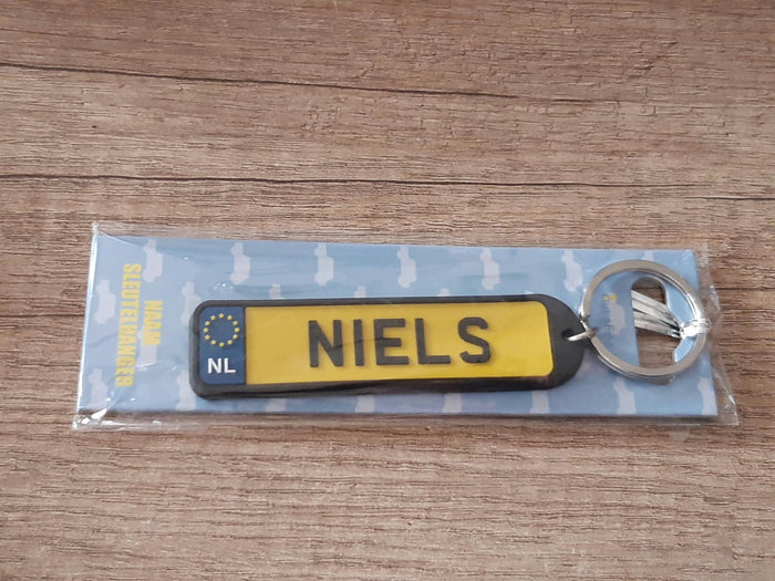 Sleutelhanger kenteken afgeronde hoeken: Niels
