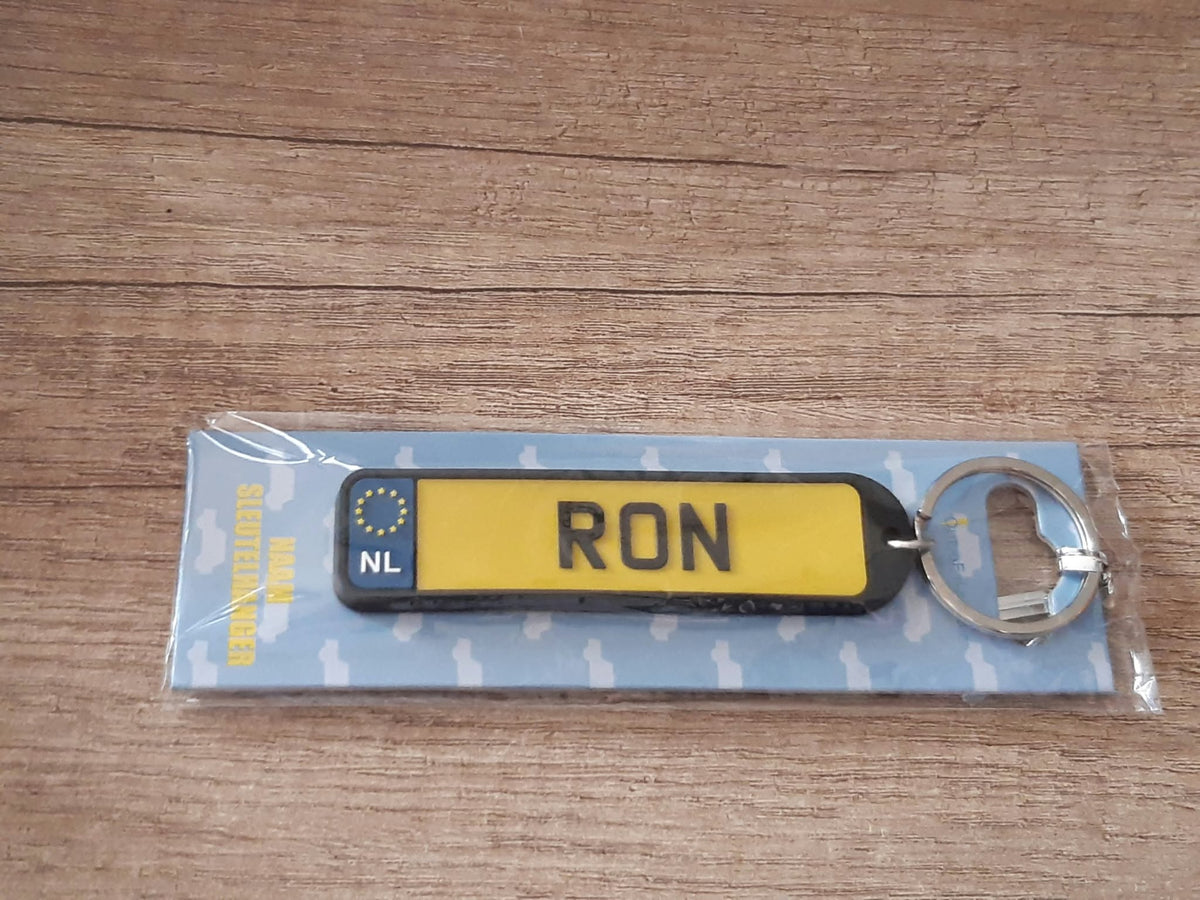 Sleutelhanger kenteken afgeronde hoeken: Ron