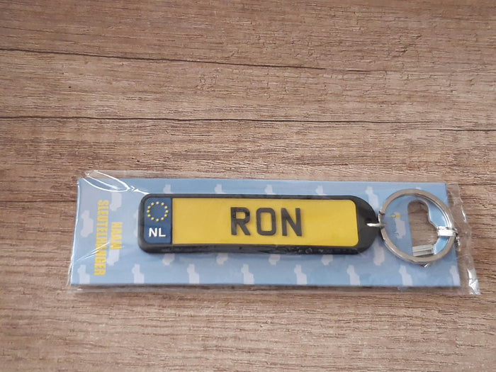 Sleutelhanger kenteken afgeronde hoeken: Ron