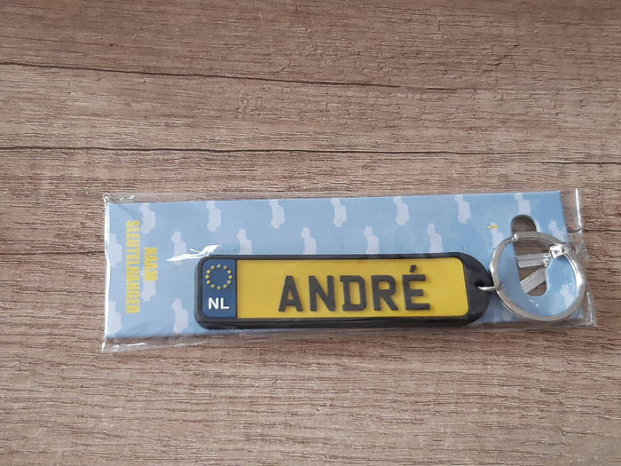 Sleutelhanger kenteken afgeronde hoeken: André