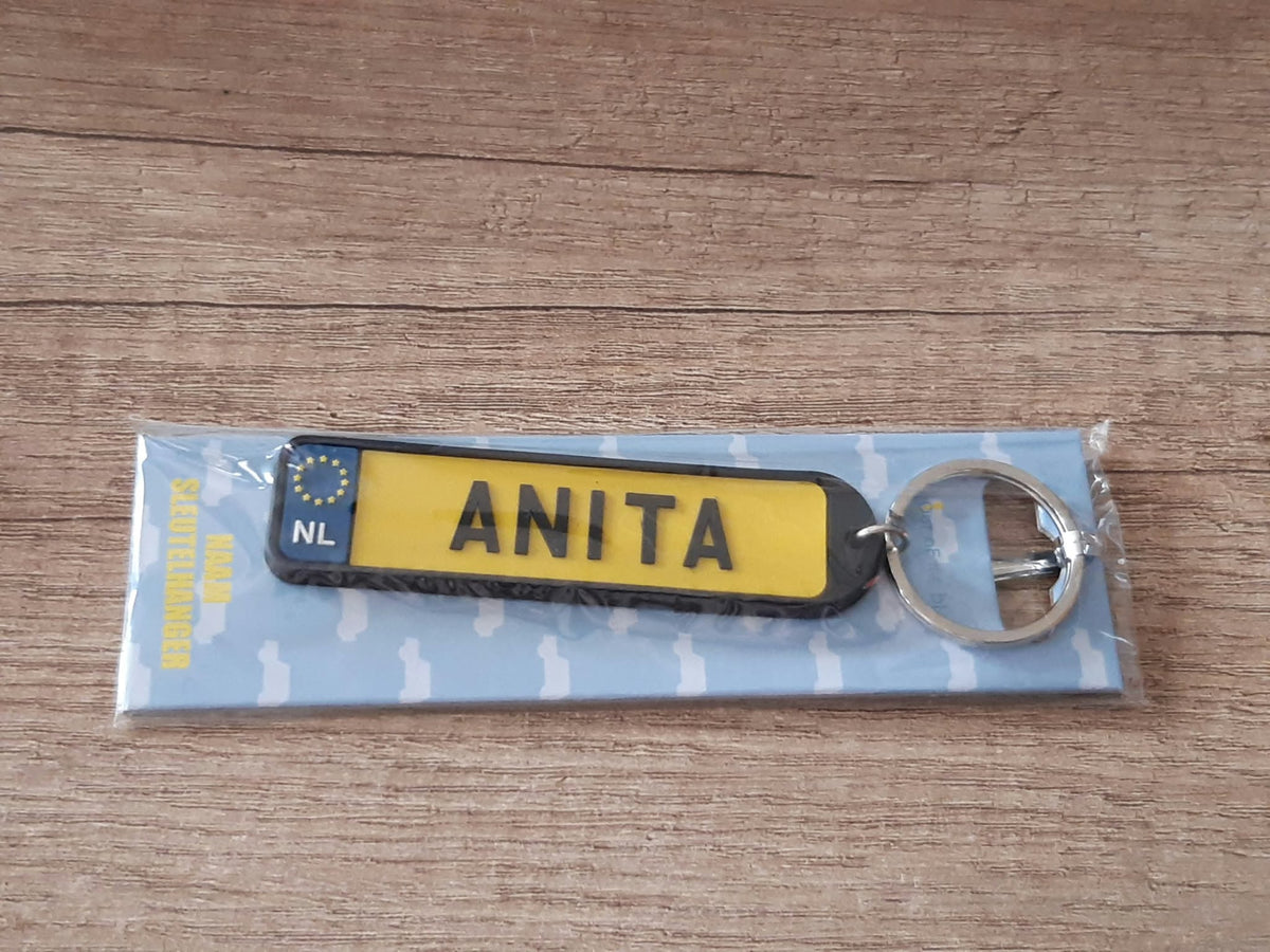 Sleutelhanger kenteken afgeronde hoeken: Anita