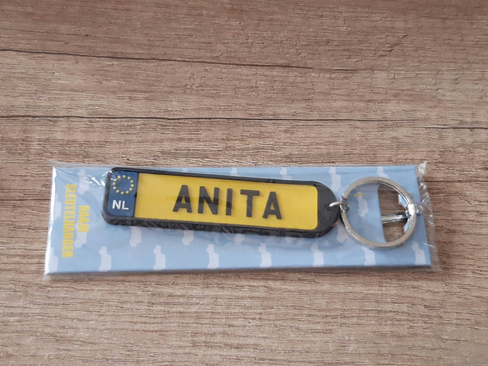 Sleutelhanger kenteken afgeronde hoeken: Anita