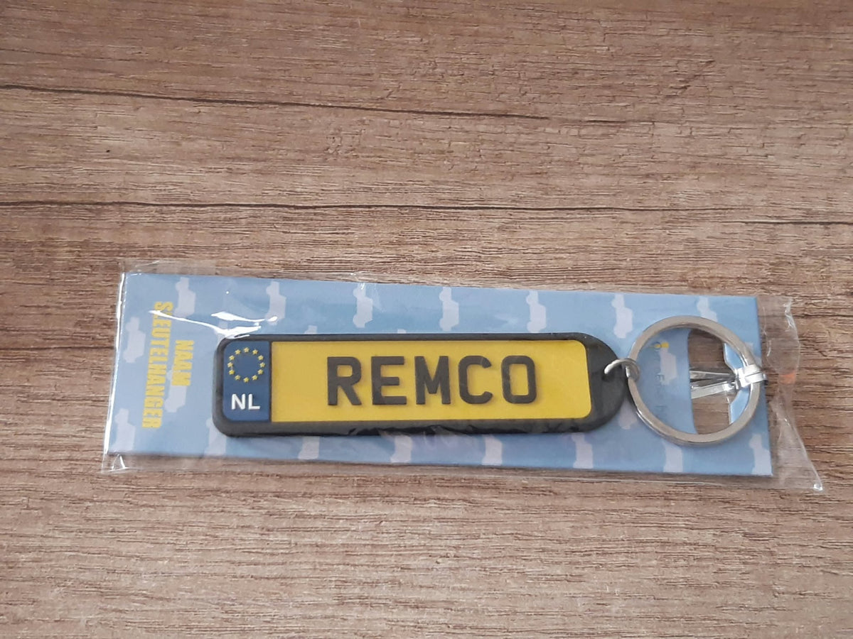 Sleutelhanger kenteken afgeronde hoeken: Remco