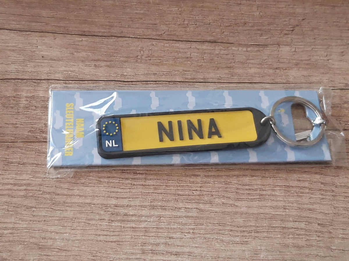 Sleutelhanger kenteken afgeronde hoeken: Nina