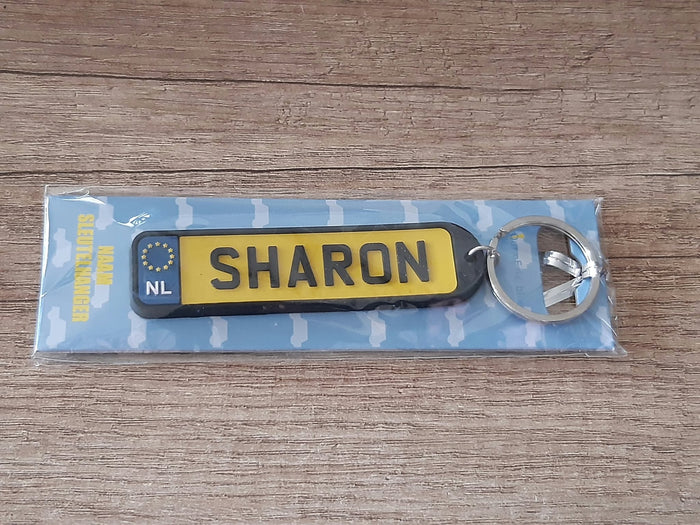 Sleutelhanger kenteken afgeronde hoeken: Sharon