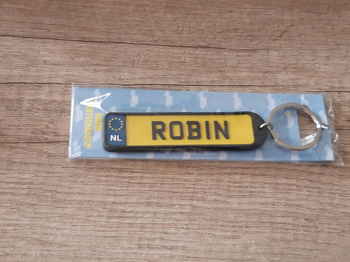 Sleutelhanger kenteken afgeronde hoeken: Robin