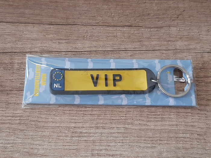 Sleutelhanger kenteken afgeronde hoeken: VIP