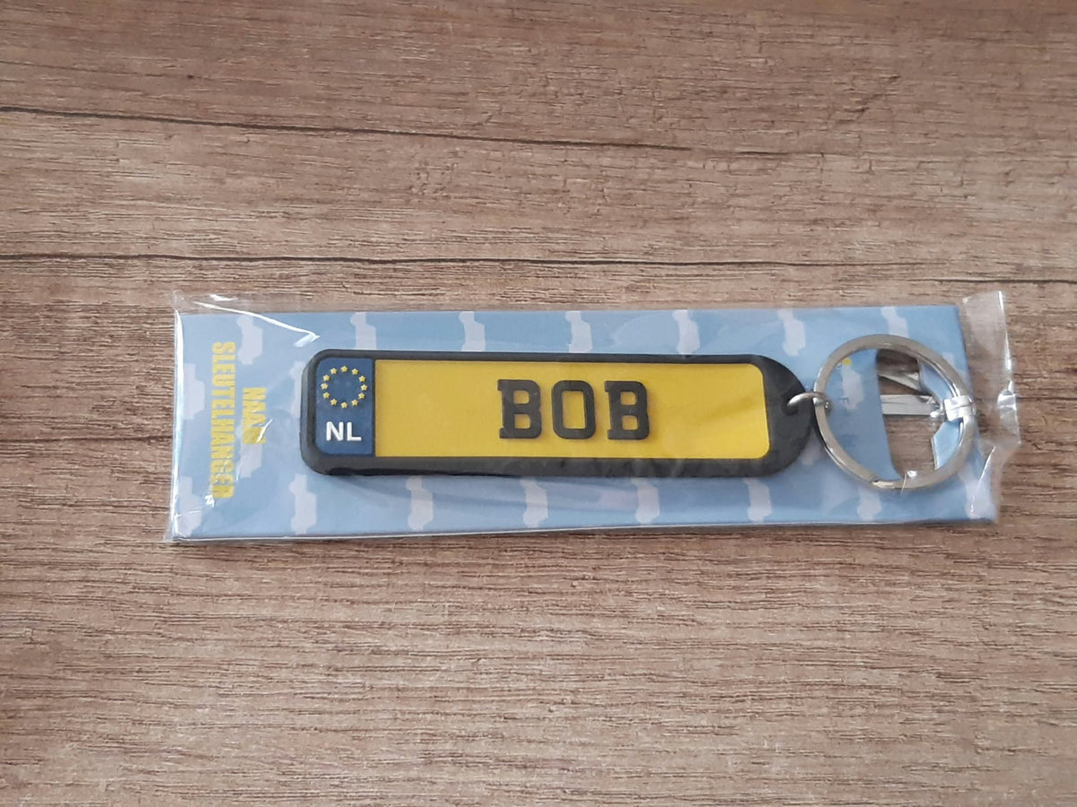 Sleutelhanger kenteken afgeronde hoeken: Bob