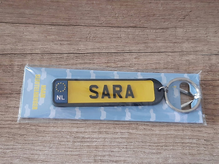 Sleutelhanger kenteken afgeronde hoeken: Sara