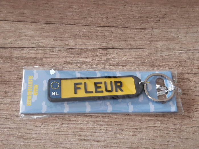 Sleutelhanger kenteken afgeronde hoeken: Fleur