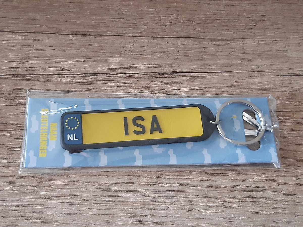 Sleutelhanger kenteken afgeronde hoeken: Isa