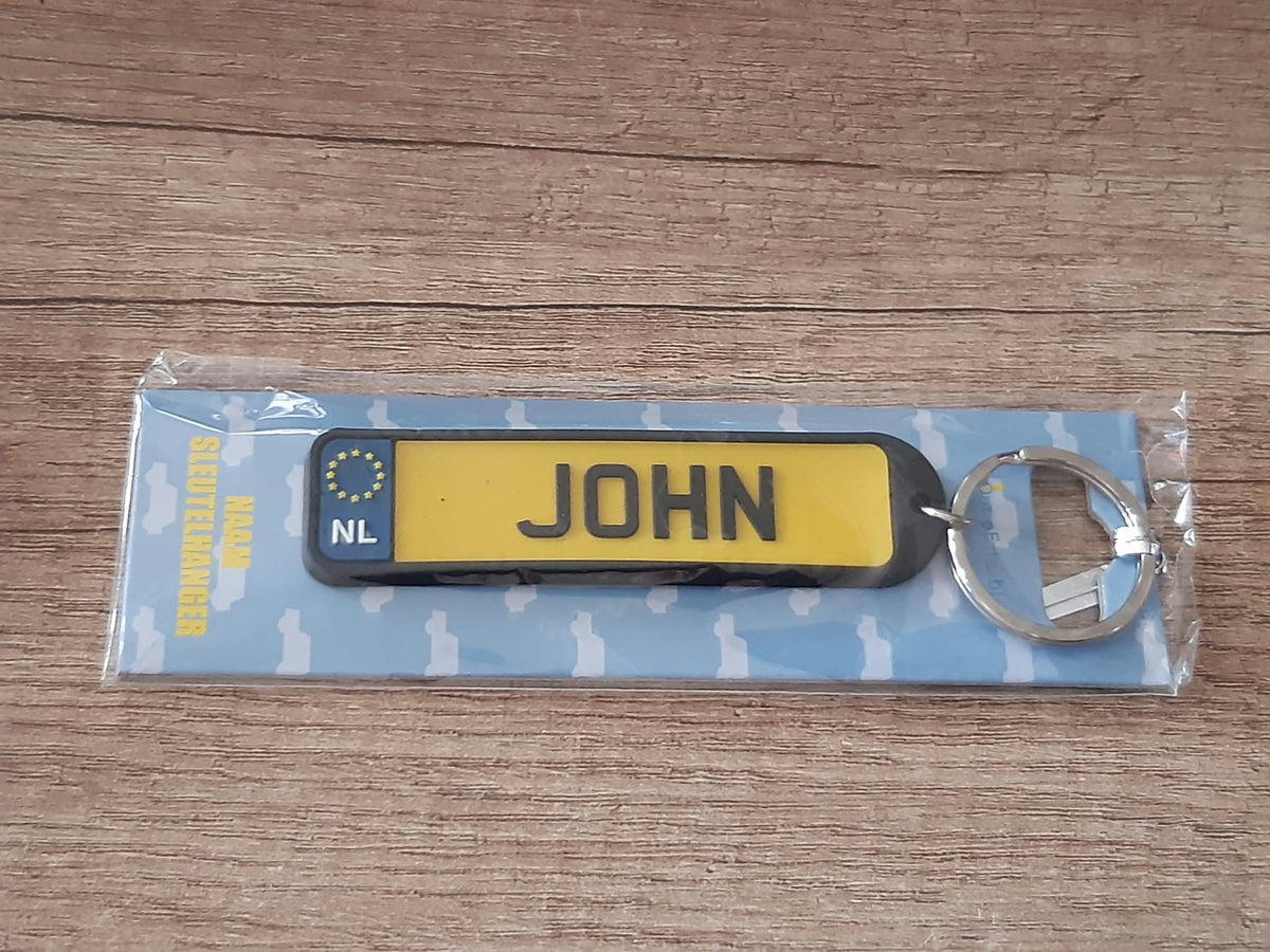 Sleutelhanger kenteken afgeronde hoeken: John