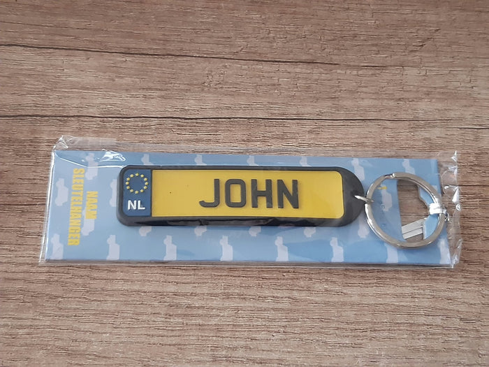Sleutelhanger kenteken afgeronde hoeken: John