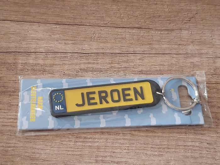 Sleutelhanger kenteken afgeronde hoeken: Jeroen