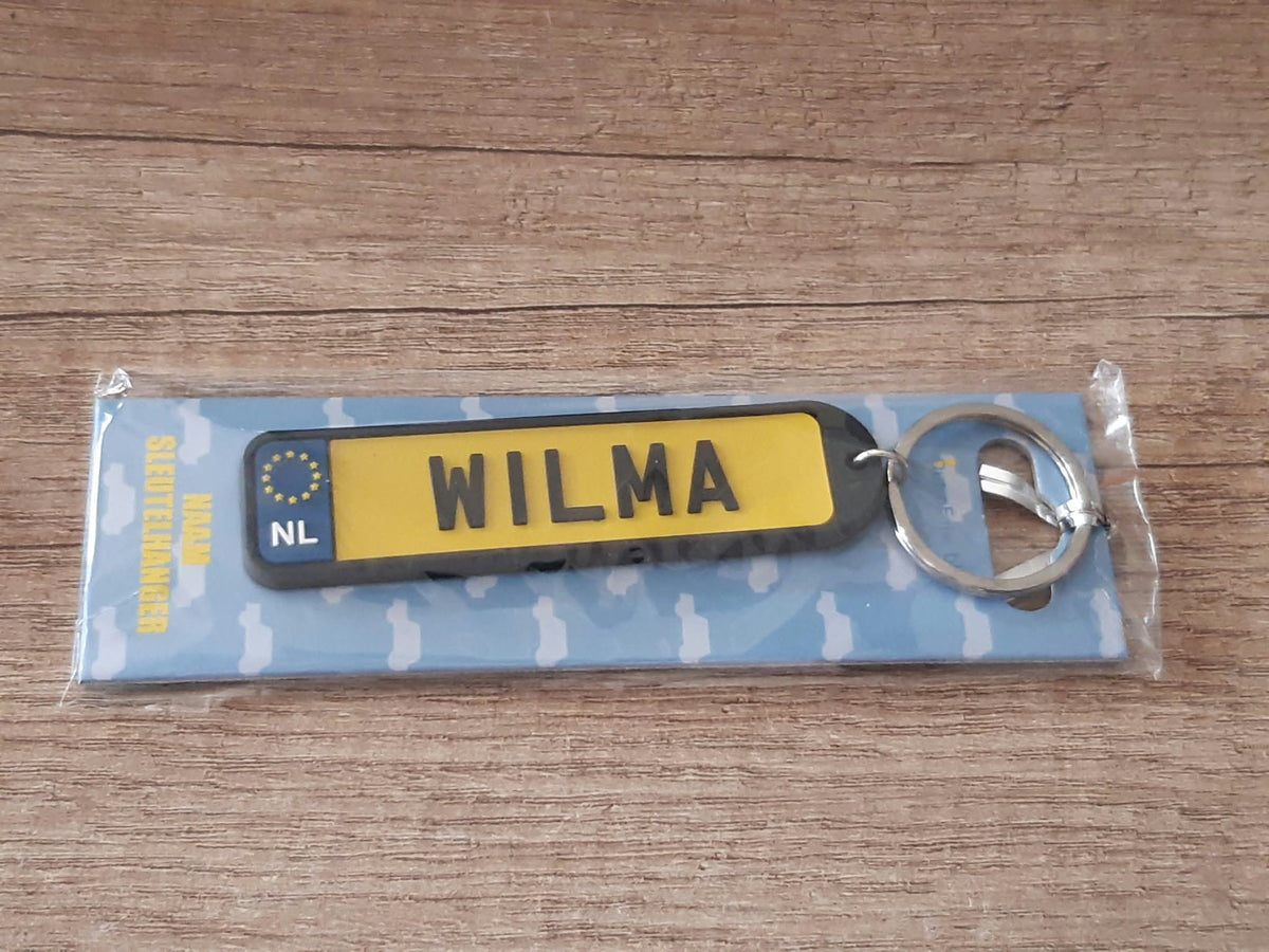 Sleutelhanger kenteken afgeronde hoeken: Wilma