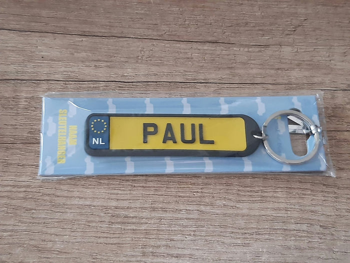 Sleutelhanger kenteken afgeronde hoeken: Paul