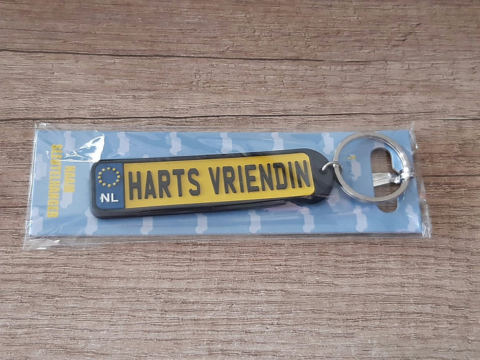 Sleutelhanger kenteken afgeronde hoeken: Harts vriendin