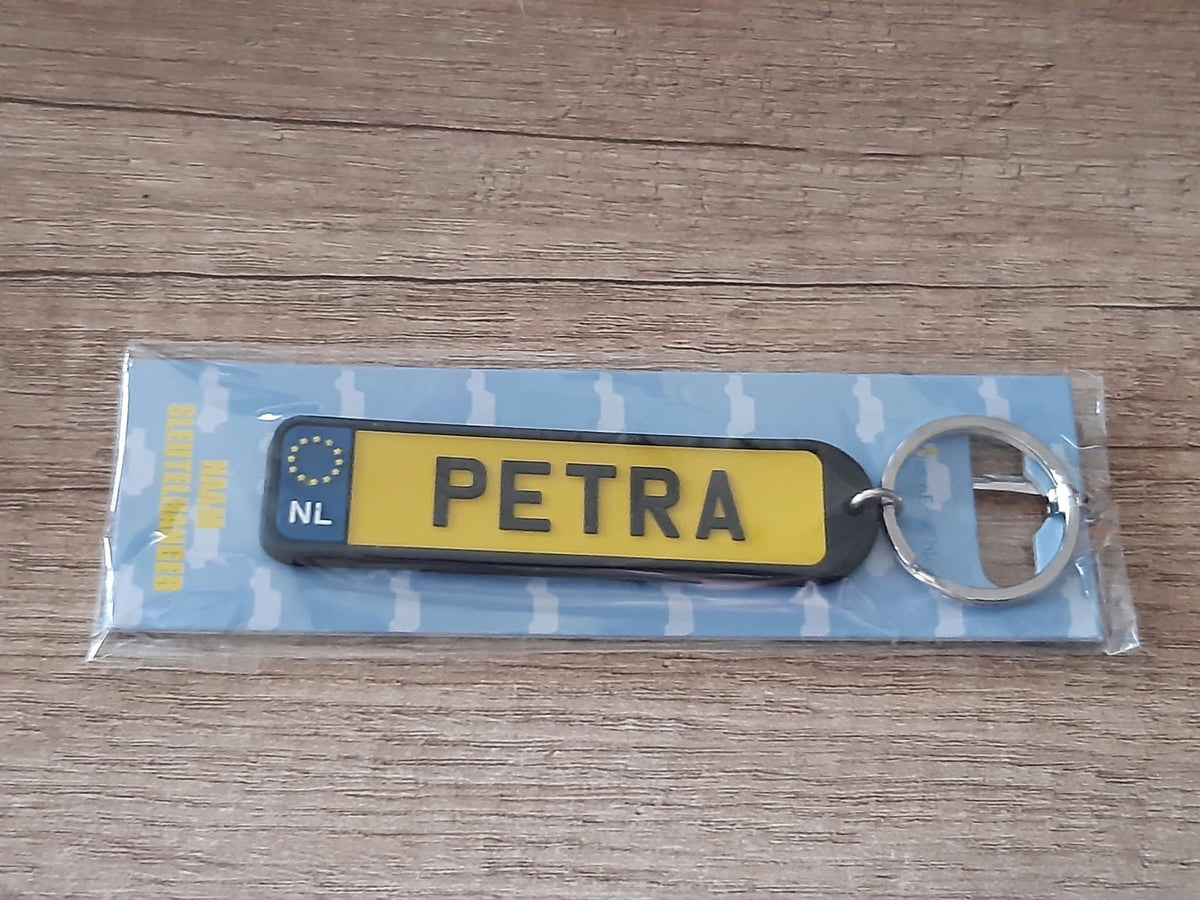 Sleutelhanger kenteken afgeronde hoeken: Petra
