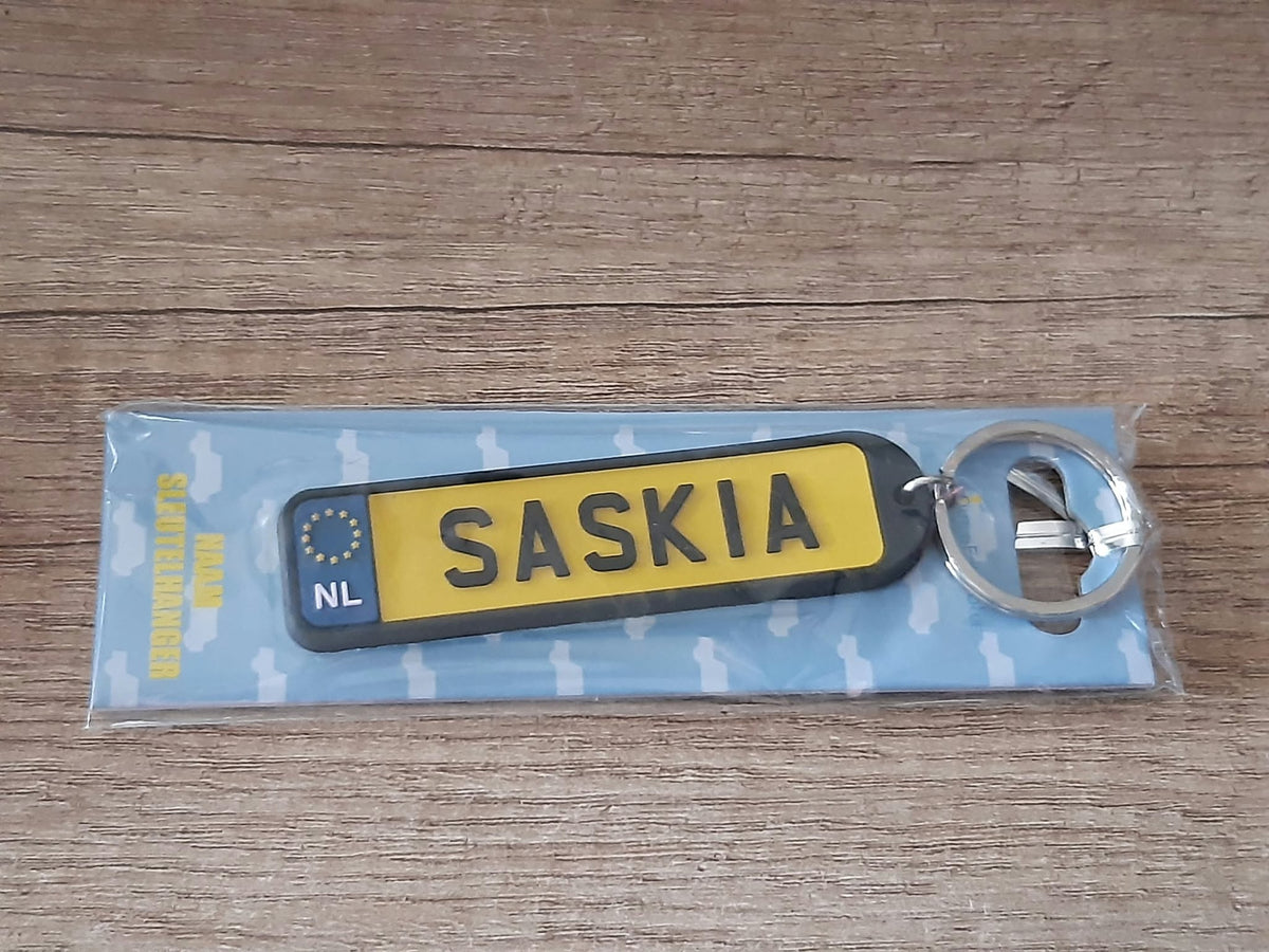 Sleutelhanger kenteken afgeronde hoeken: Saskia