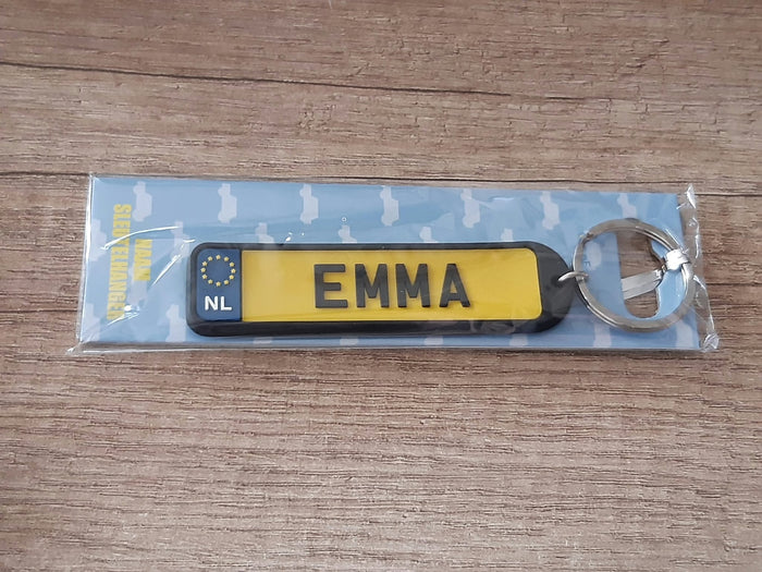 Sleutelhanger kenteken afgeronde hoeken: Emma