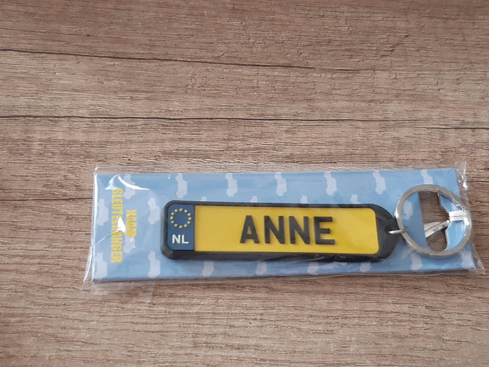 Sleutelhanger kenteken afgeronde hoeken: Anne