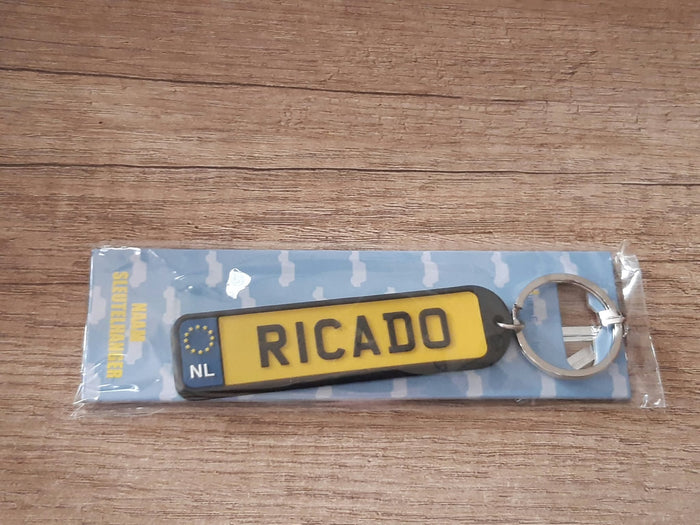 Sleutelhanger kenteken afgeronde hoeken: Ricado