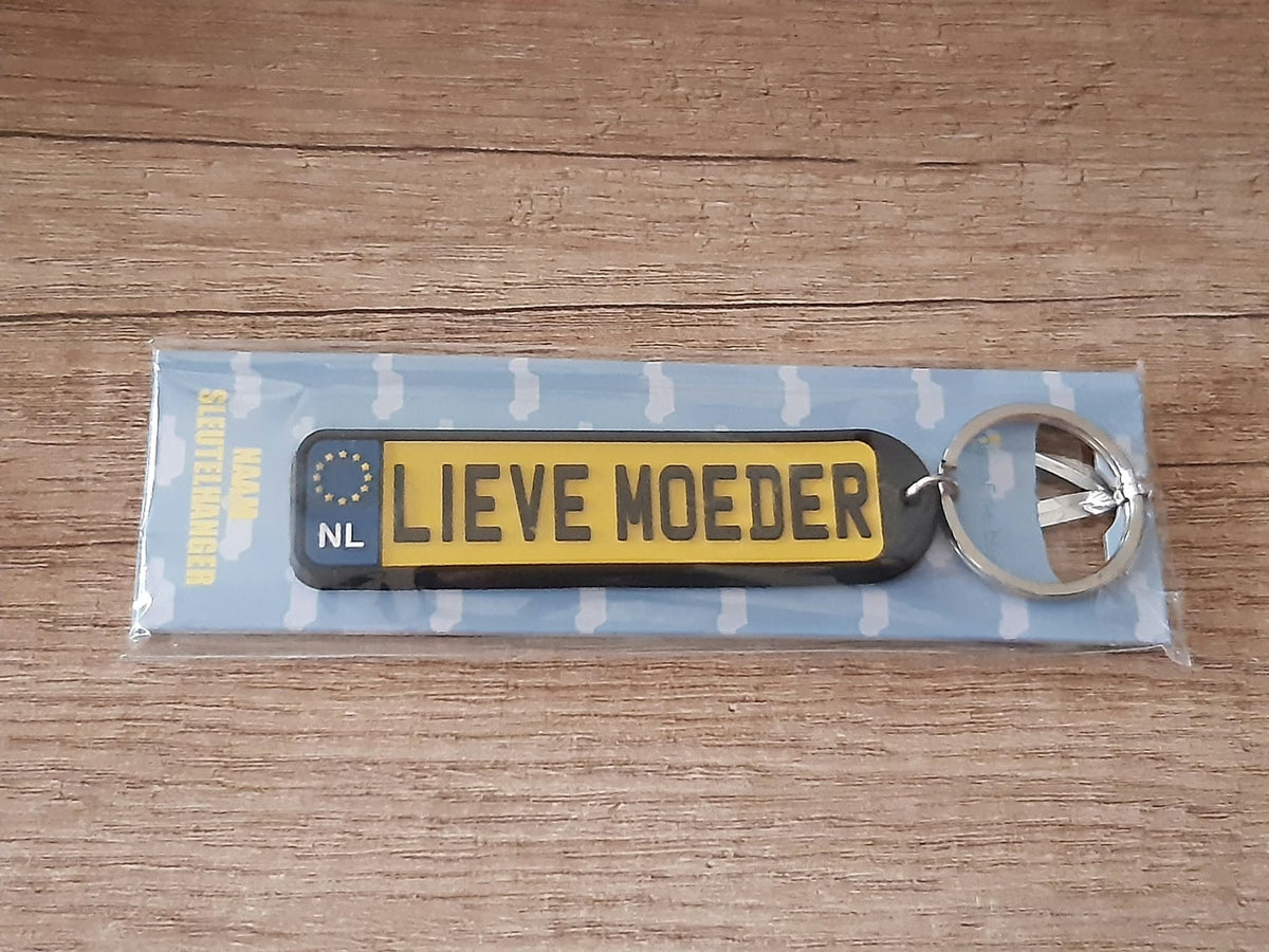 Sleutelhanger kenteken afgeronde hoeken: Lieve moeder