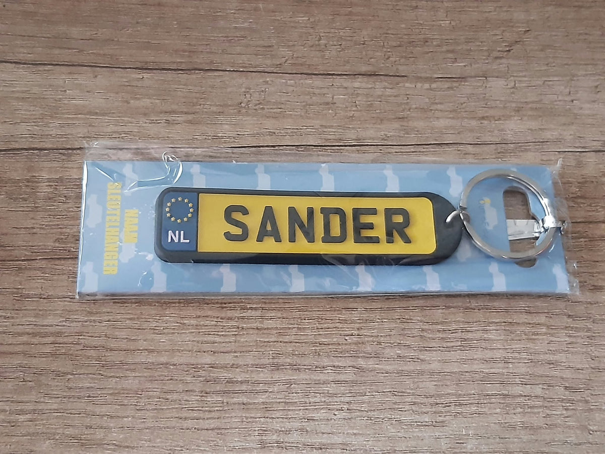 Sleutelhanger kenteken afgeronde hoeken: Sander