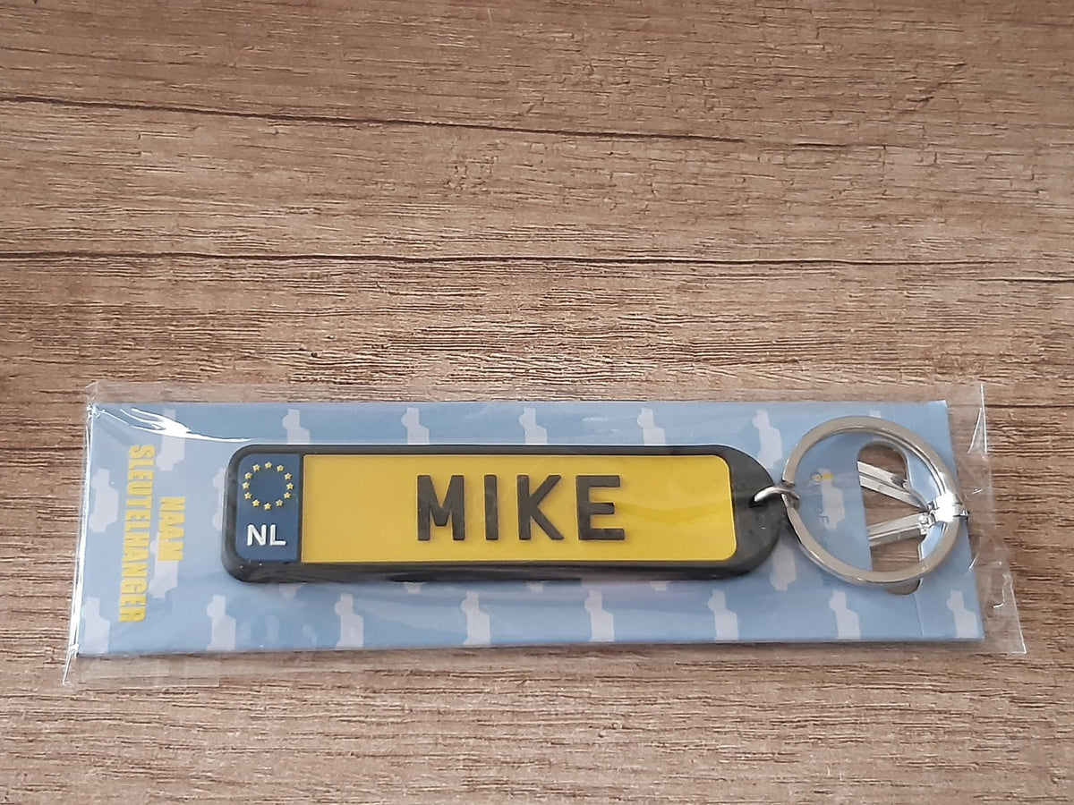Sleutelhanger kenteken afgeronde hoeken: Mike