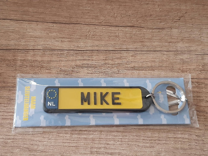Sleutelhanger kenteken afgeronde hoeken: Mike