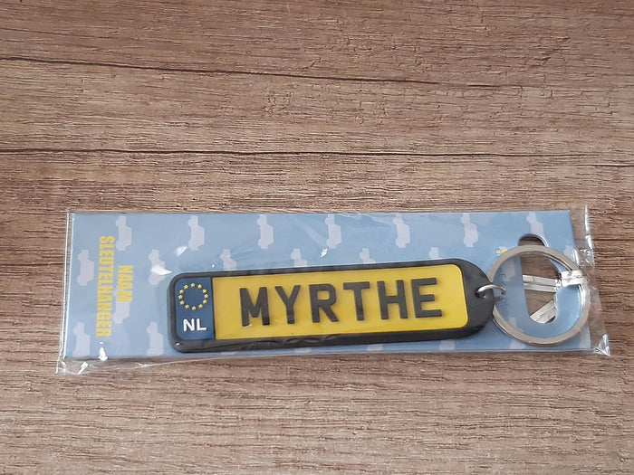 Sleutelhanger kenteken afgeronde hoeken: Myrthe